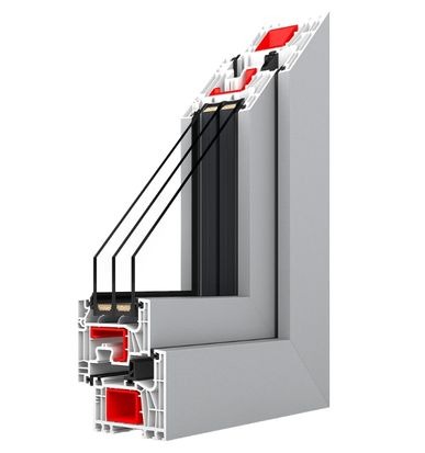 Infissi IGLO EDGE - Sezione profilo PVC 7 camere squadrato